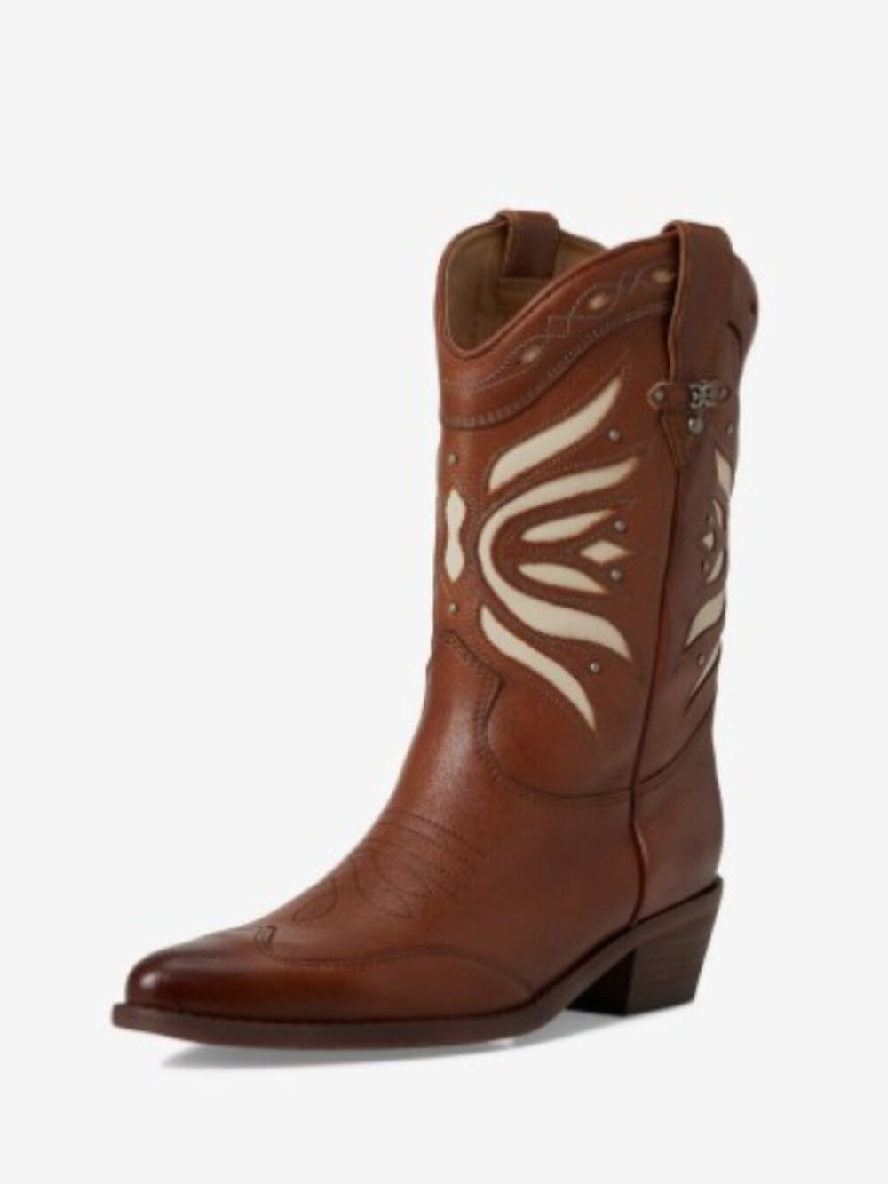 NEW IN BOX SAM EDELMAN women's Rylin Western Boots in Brown & Cream